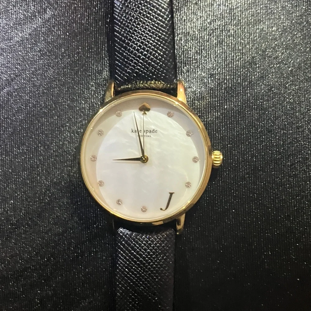 Kate Spade Black Mother Of Pearl and gold wristwatch - Picture 2 of 4